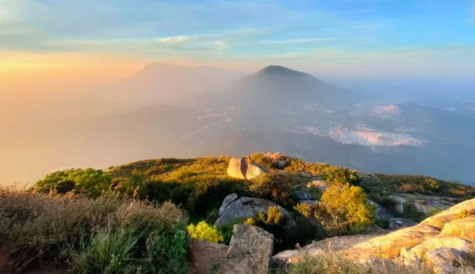 Beautiful Sunrise View From Skandagiri Hills